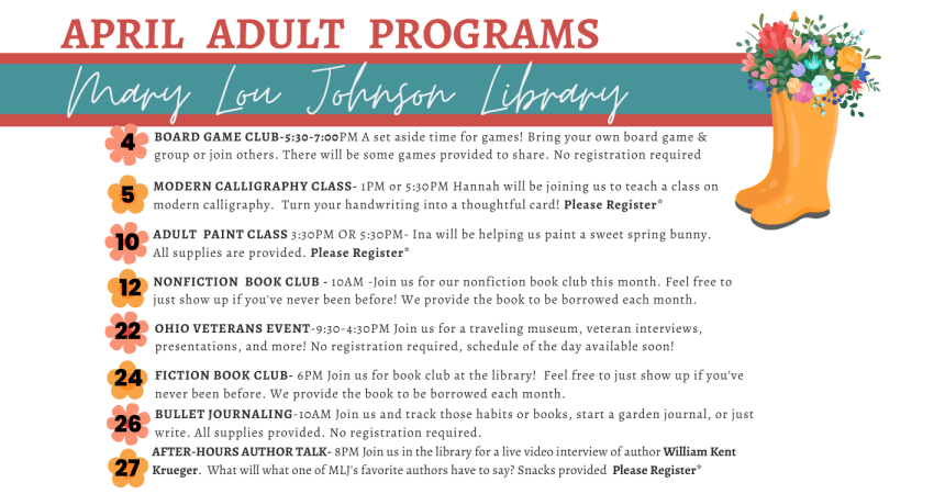 April Adult Programs